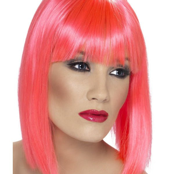 Glam Wig, Neon Pink - Adult Weekender