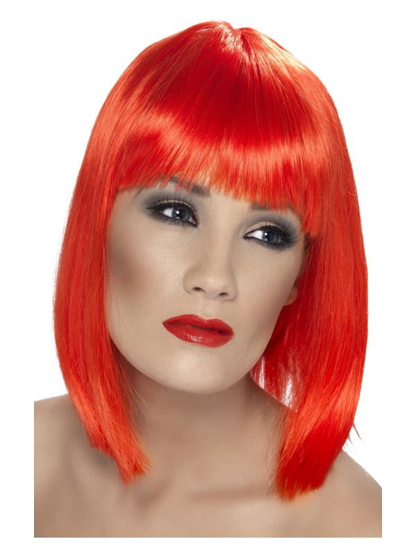 Glam Wig, Neon Red - Adult Weekender