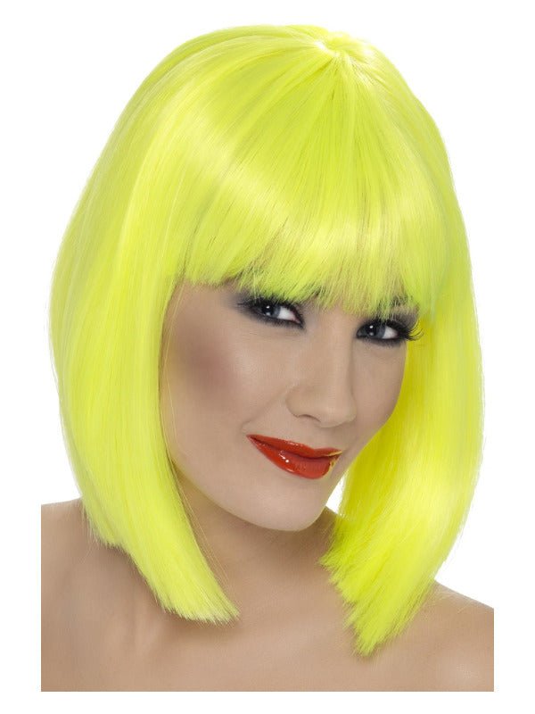 Glam Wig, Neon Yellow - Adult Weekender