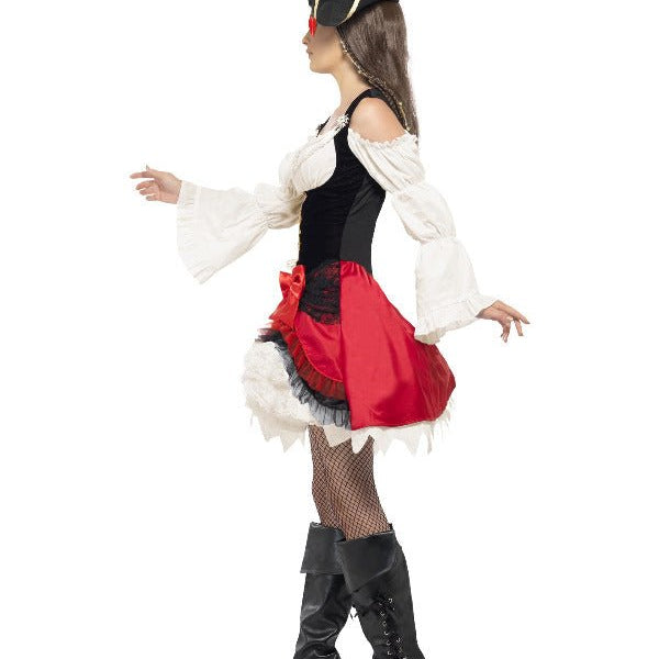 Glamorous Lady Pirate Costume, Red - Adult Weekender