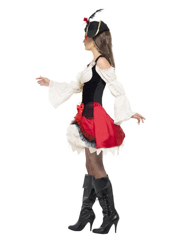 Glamorous Lady Pirate Costume, Red - Adult Weekender