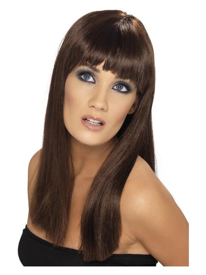 Glamourama Wig, Brown - Adult Weekender