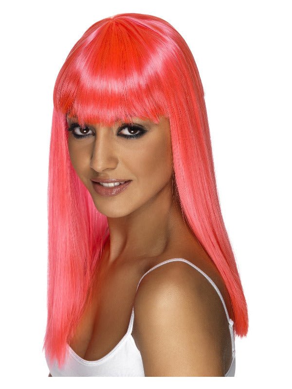Glamourama Wig, Neon Pink - Adult Weekender