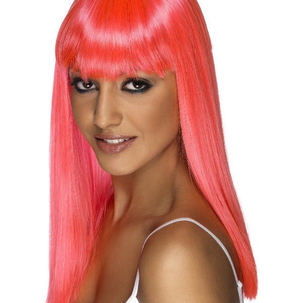 Glamourama Wig, Neon Pink - Adult Weekender