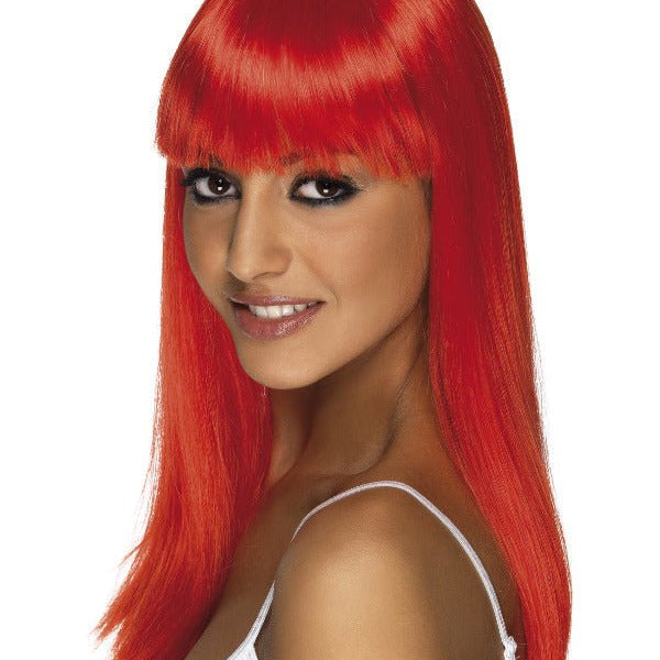 Glamourama Wig, Neon Red - Adult Weekender