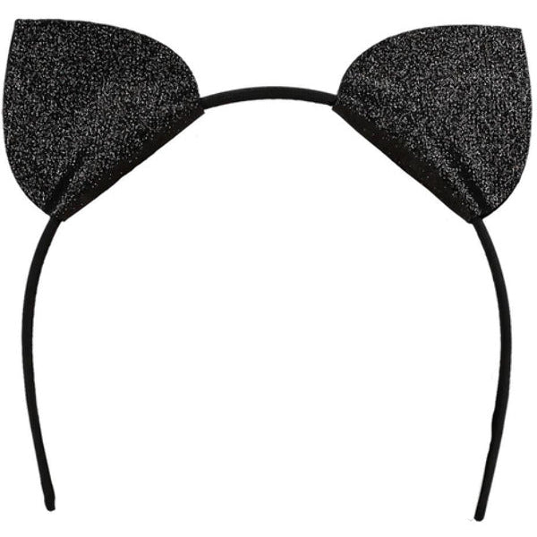 Glitter Vinyl Cat Ears, Black - Adult Weekender