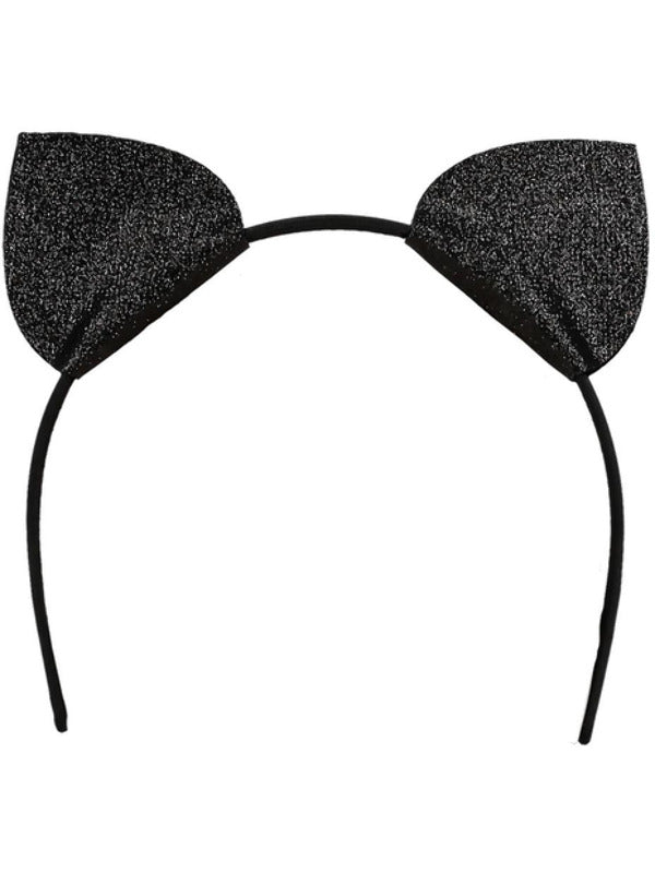Glitter Vinyl Cat Ears, Black - Adult Weekender