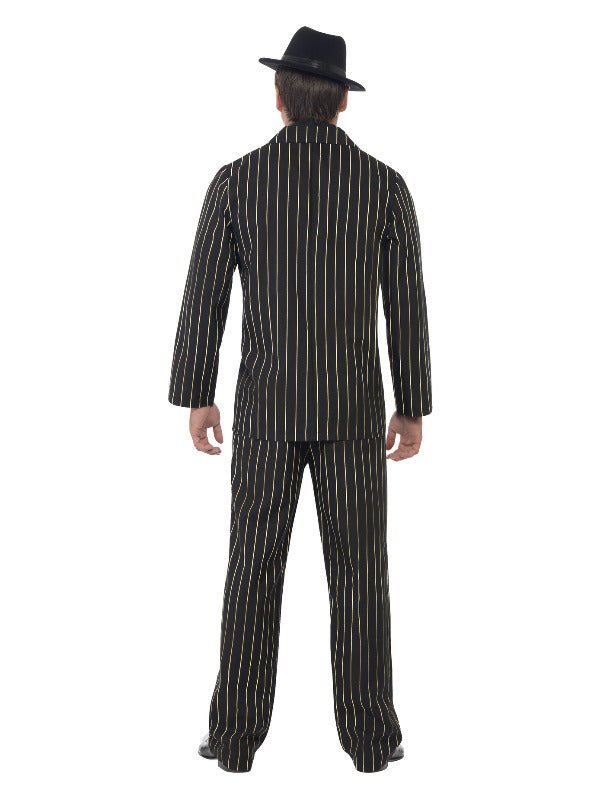 Gold Pinstripe Gangster Costume, Black - Adult Weekender
