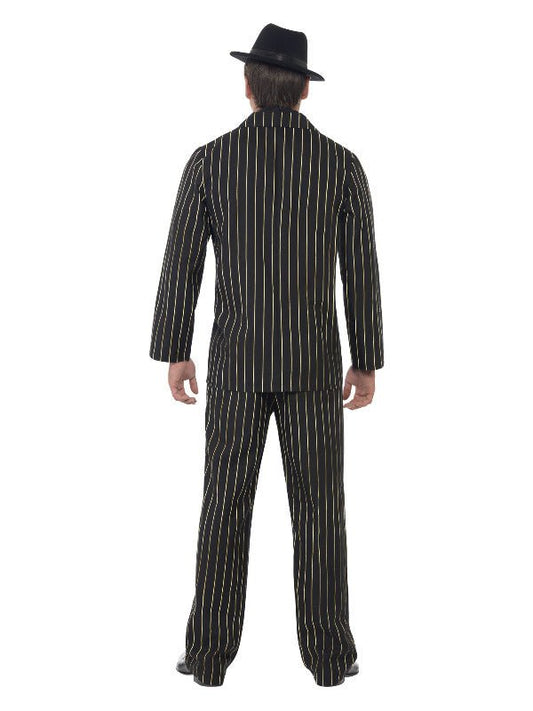 Gold Pinstripe Gangster Costume, Black - Adult Weekender