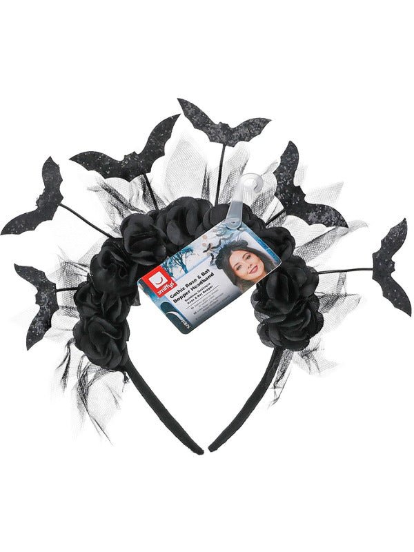 Gothic Rose &amp; Bat Bopper Headband - Adult Weekender