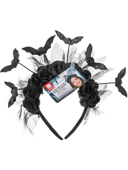 Gothic Rose &amp; Bat Bopper Headband - Adult Weekender