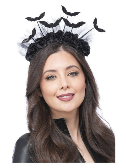 Gothic Rose &amp; Bat Bopper Headband - Adult Weekender