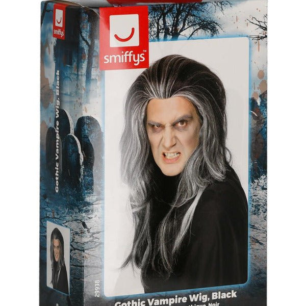 Gothic Vampire Wig, Black - Adult Weekender