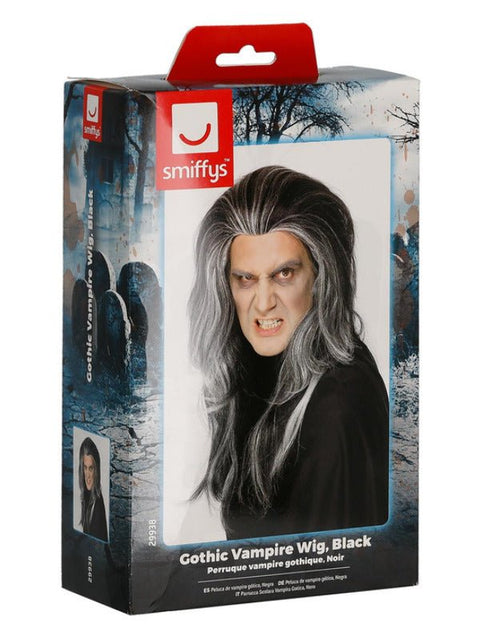 Gothic Vampire Wig, Black - Adult Weekender