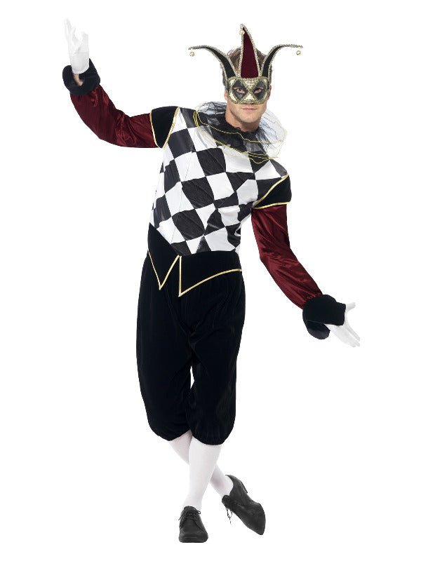 Gothic Venetian Harlequin Costume, Black - Adult Weekender