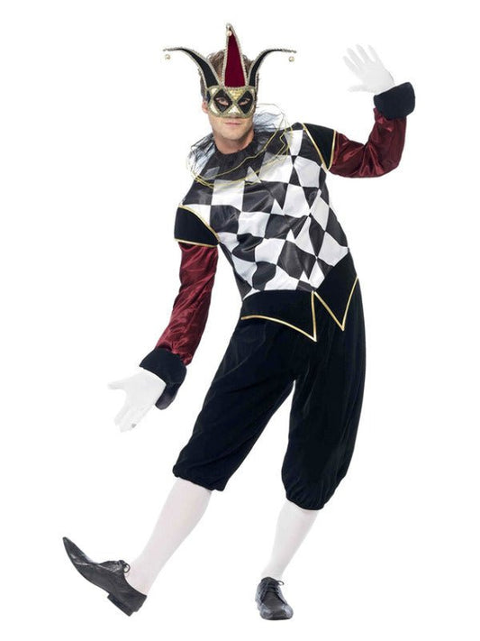 Gothic Venetian Harlequin Costume, Black - Adult Weekender