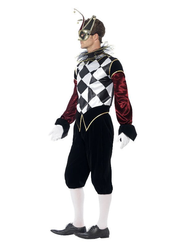 Gothic Venetian Harlequin Costume, Black - Adult Weekender