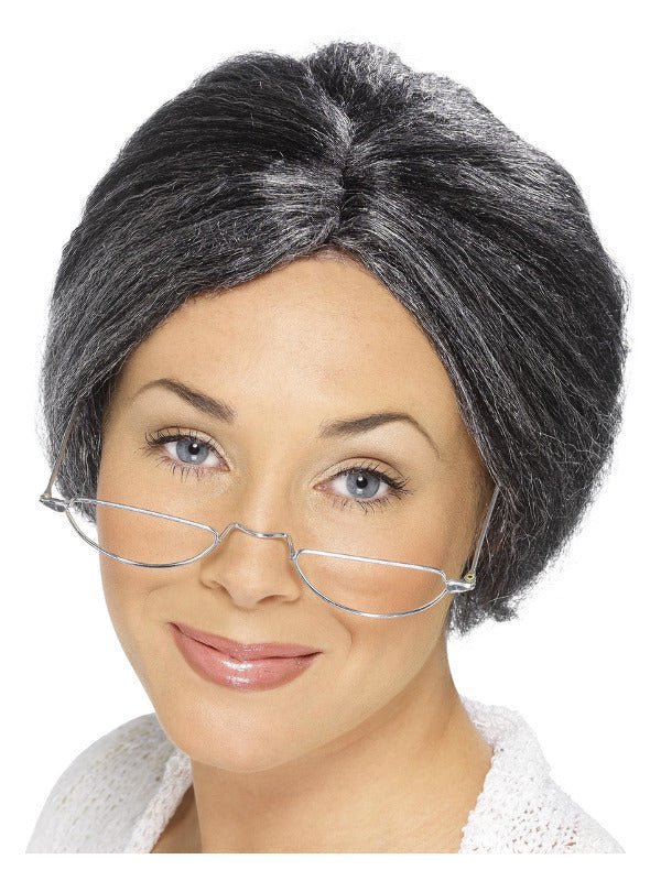 Granny Bun Wig, Grey - Adult Weekender