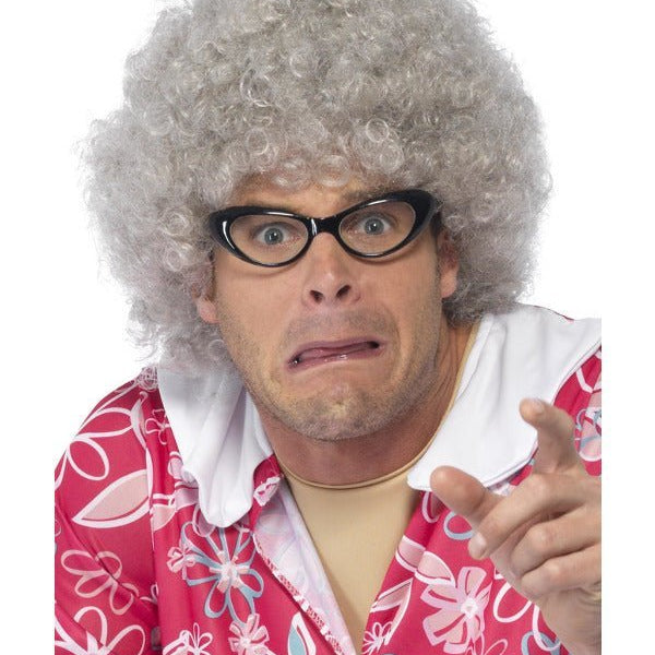 Granny Perm Wig, Grey - Adult Weekender
