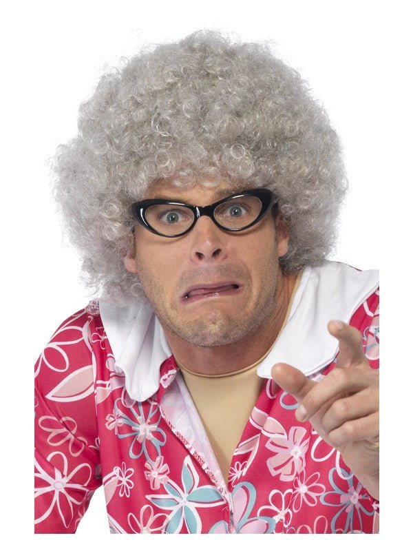 Granny Perm Wig, Grey - Adult Weekender