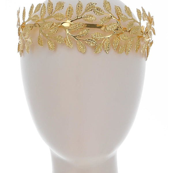 Grecian Leaf Headband, Gold - Adult Weekender