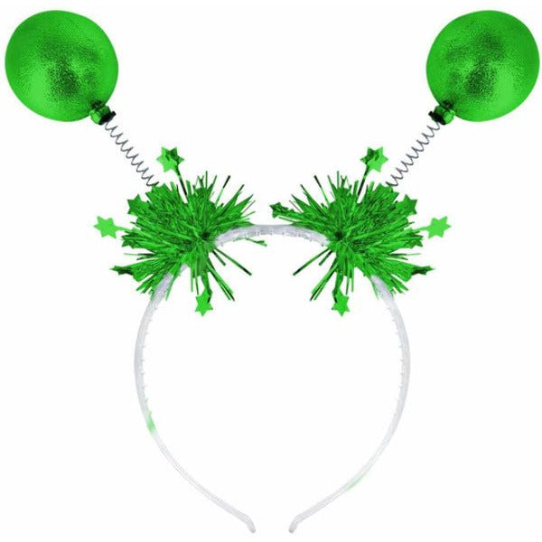 Green Metallic Ball Bopper Headband - Adult Weekender
