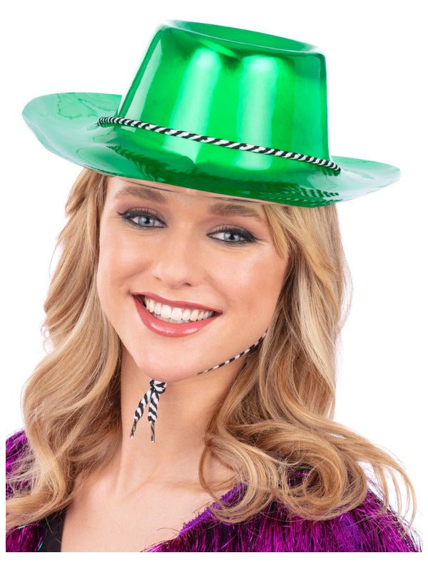 Green Metallic Cowboy Hat - Adult Weekender