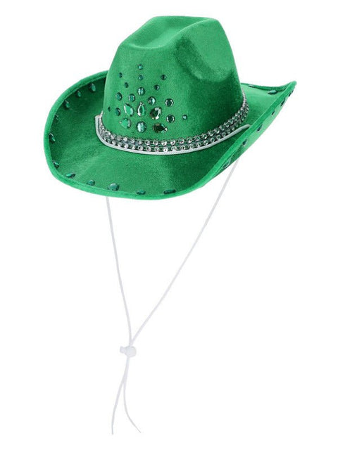 Green Rhinestone Cowboy Hat - Adult Weekender