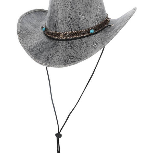Grey Western Distressed Cowboy Hat - Adult Weekender