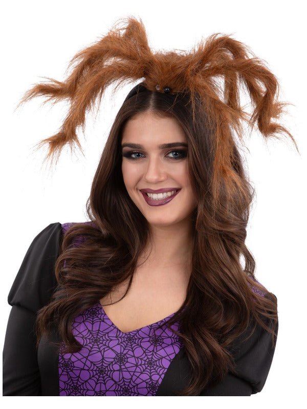 Hairy Tarantula Spider Headband, Brown - Adult Weekender
