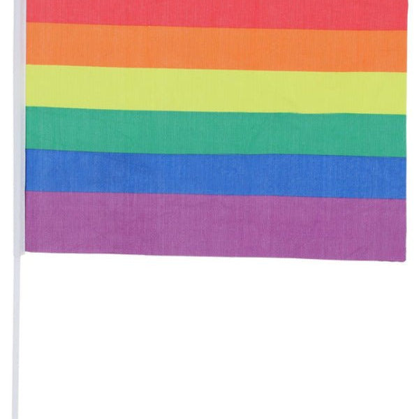 Hand Held Rainbow Flags, 45x30cm, 12Pk - Adult Weekender
