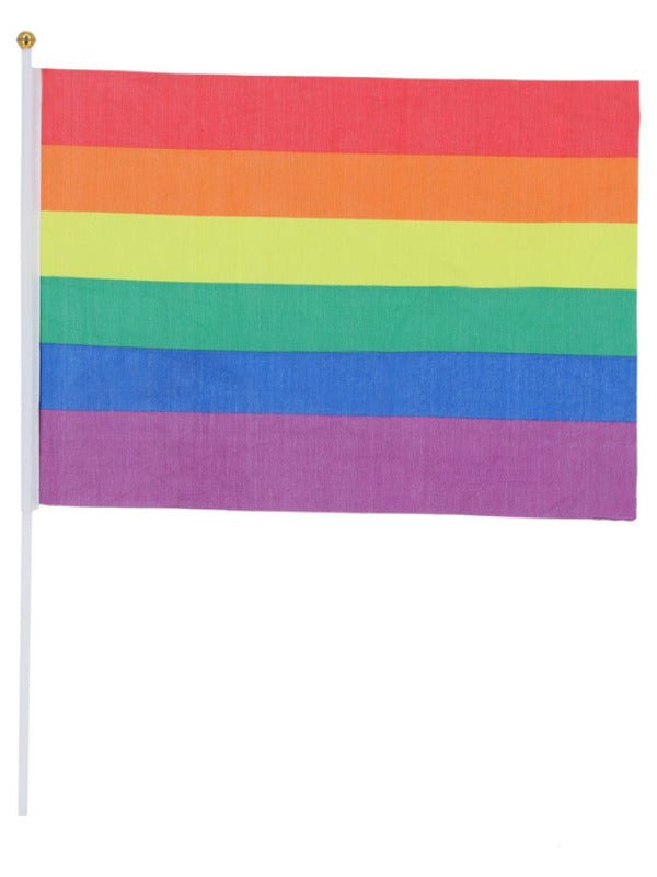 Hand Held Rainbow Flags, 45x30cm, 12Pk - Adult Weekender