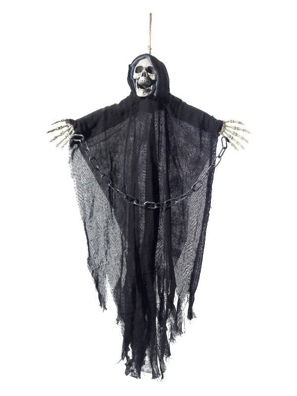 Hanging Reaper Skeleton Decoration, Black - Adult Weekender