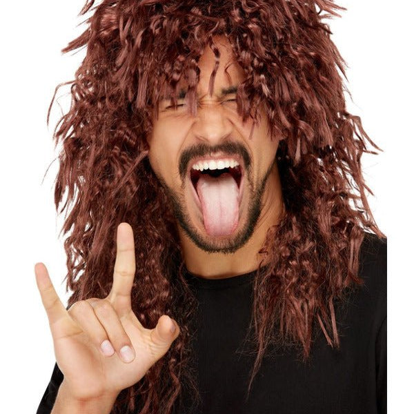 Hard Rocker Wig, Brown - Adult Weekender