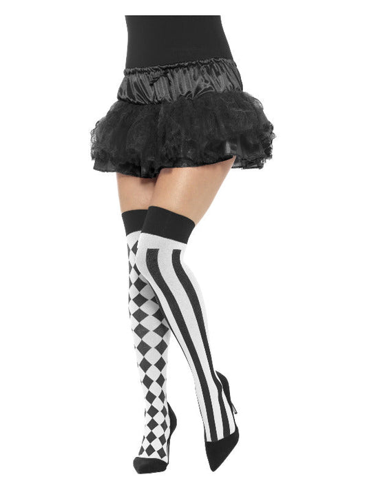 Harlequin Hold Ups, White &amp; Black - Adult Weekender