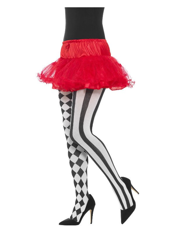 Harlequin Tights, White &amp; Black - Adult Weekender