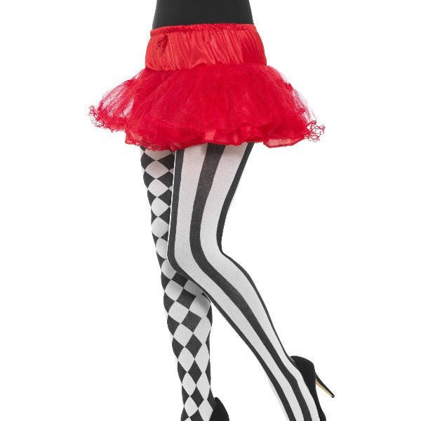 Harlequin Tights, White & Black - Adult Weekender