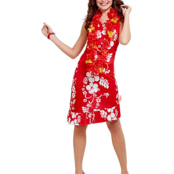 Hawaiian Beauty Costume, Red - Adult Weekender