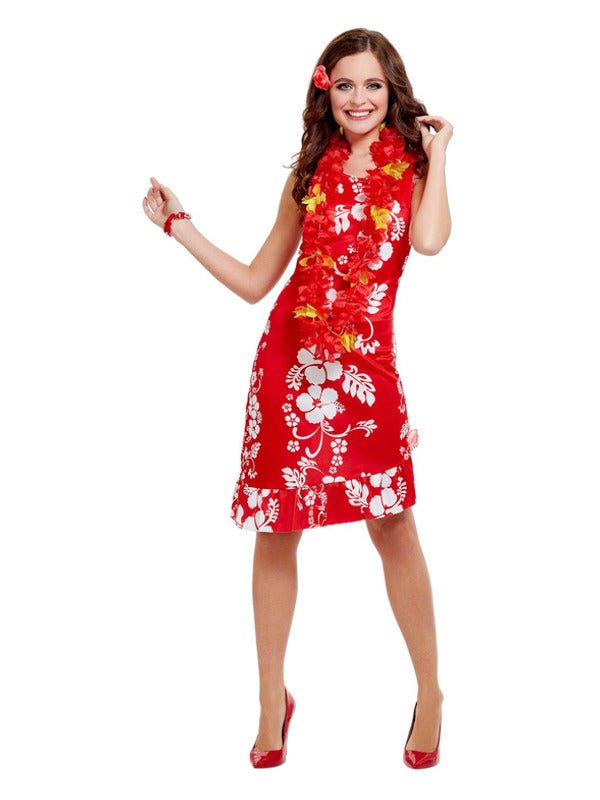 Hawaiian Beauty Costume, Red - Adult Weekender