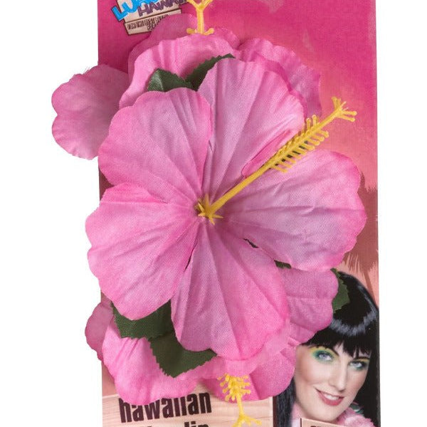 Hawaiian Flower Hair Clip, Pink - Adult Weekender