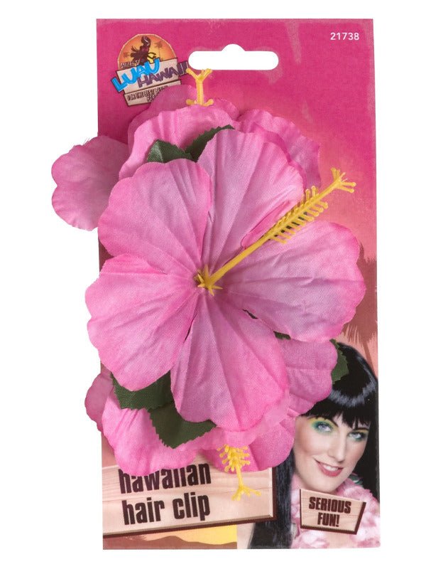 Hawaiian Flower Hair Clip, Pink - Adult Weekender