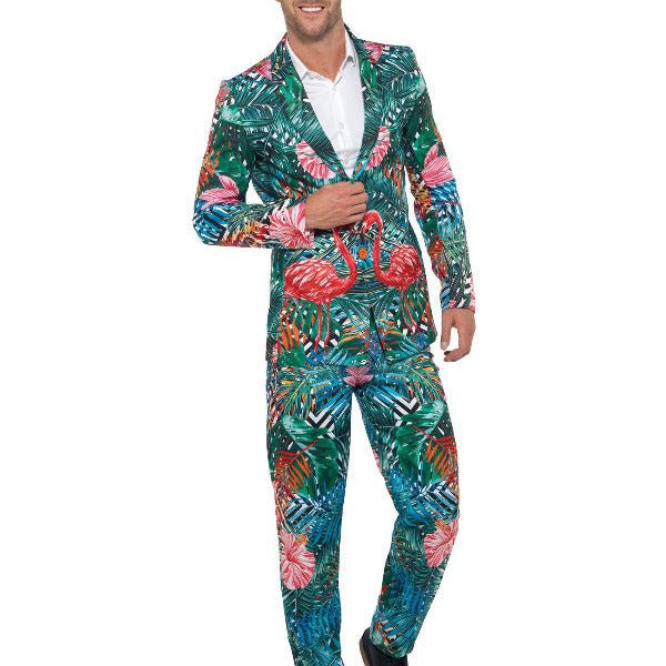Hawaiian Tropical Flamingo Suit, Multi - Coloured - Adult Weekender