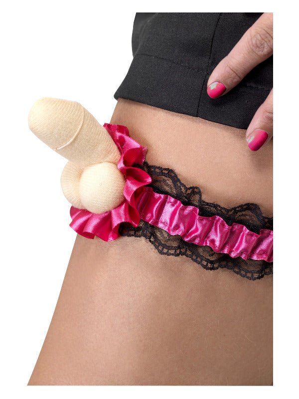 Hen Night Plush Willy Garter, Pink - Adult Weekender