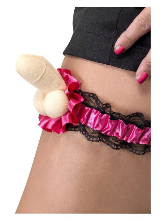 Hen Night Plush Willy Garter, Pink - Adult Weekender