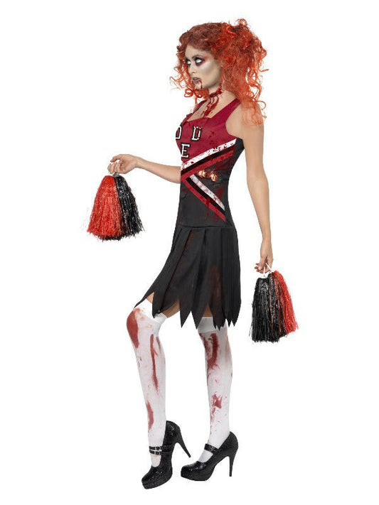 High School Horror Cheerleader Costume, Red &amp; Blac - Adult Weekender