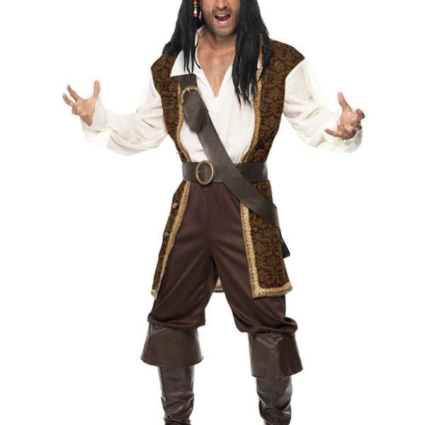 High Seas Pirate Costume, Brown - Adult Weekender