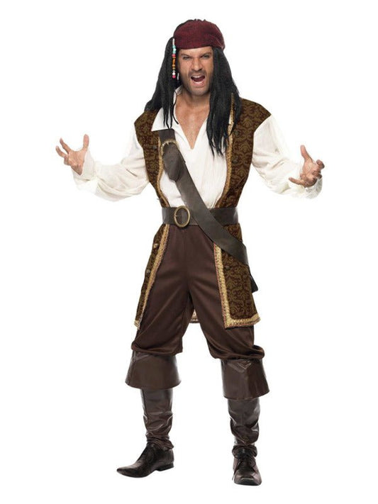 High Seas Pirate Costume, Brown - Adult Weekender