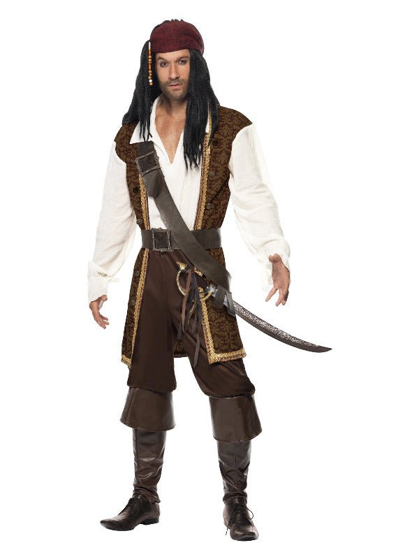 High Seas Pirate Costume, Brown - Adult Weekender
