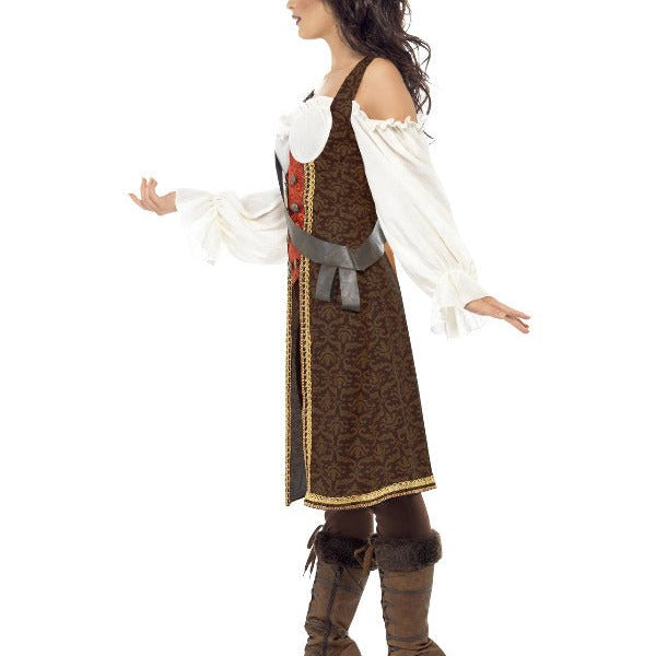 High Seas Pirate Wench Costume, Brown - Adult Weekender