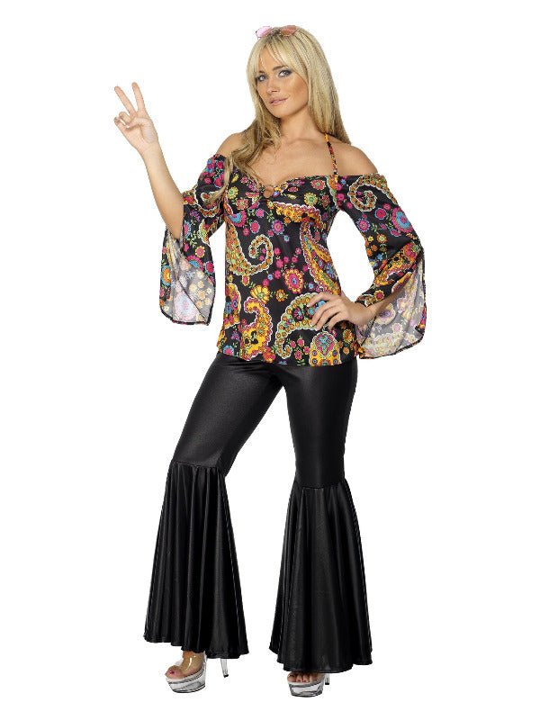 Hippie Costume, Female, Black - Adult Weekender